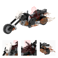 MOC1703 Motocicleta Johnny Blaze, 83 Piezas, Bloques de Construcción de Plástico Educativos para Armar y Coleccionar, con Figura, Regalo para Niños