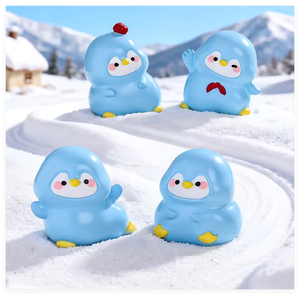 Figurines 3D de Noël en résine peintes à la main, pingouins d'anime, sculpture de jardin miniature, jouet de fête de remise de diplôme, Guangdong - Product Image 3