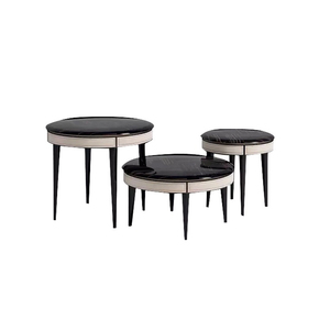 Italian Luxury Small <b>Round</b> Coffee <b>Table</b> and <b>Side</b> <b>Table</b> Sets for Living Room Furniture 068 Living Room Furniture 068 - Product Image 6