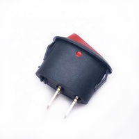 Alimentation d'usine Spst 2 broches ovale interrupteur à bascule 6a 250v interrupteur de couleur rouge