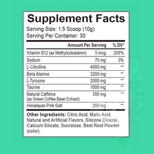 Polvo Pre-Entrenamiento con Vitaminas, Certificado por GMP, HACCP, QS e ISO, Marca Privada OEM/ODM, Apoyo Inmunológico, Mejora la Densidad Ósea, para Adultos - Product Image 6