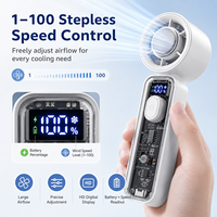 Ventilateur de cou portable sans pales 3 couleurs 2000 mAh avec 100 vitesses de ventilation turbo pour l'extérieur, les trajets quotidiens et les voyages