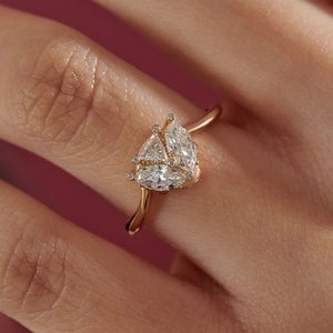 Anillo de Compromiso Gemnel <span class=keywords><strong>Ladybug</strong></span> con Diamantes CZ, Corte Triangular y Marquesa, Joyería Nupcial Única Inspirada en la Naturaleza - Product Image 5
