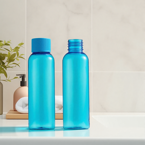 Bán buôn OEM mỹ phẩm chai trong suốt màu xanh <span class=keywords><strong>60ml</strong></span> nhựa PET Vai phẳng chai với vít <span class=keywords><strong>cap</strong></span> - Product Image 2
