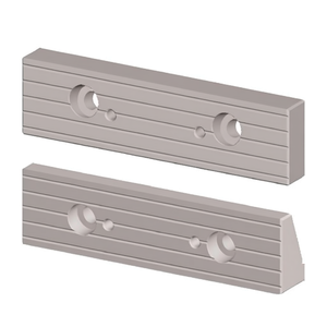 Mordaza acanalada para tornillo de banco modular de 100 mm de longitud con dos orificios y diseño de rayas para tornillos de banco - Product Image 2
