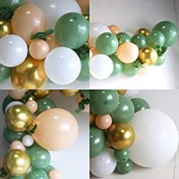 Kit d'arc en Latex pour décoration de fête, ballons rétro de bonne qualité vert Olive blanc et or, pièces