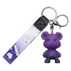 พวงกุญแจรูปหมีท้องฟ้าเต็มไปด้วยดวงดาวไล่ระดับสี PVC รูปหมี<span class=keywords><strong>การ์ตูน</strong></span>น่ารักกระเป๋าคู่รัก - Product Image 5