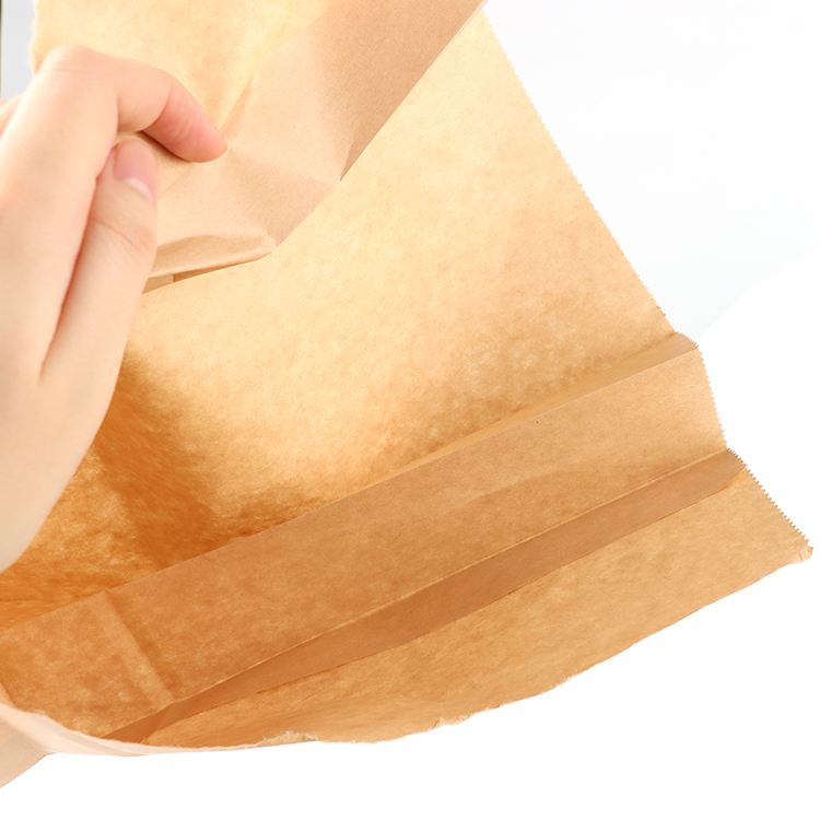 Custom printed logo recycled eco friendly brown food storage  kraft paper bread bag