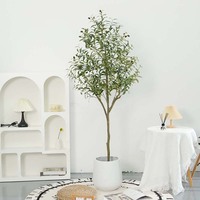 Plantes en pot d'olivier simulé Grand faux arbre au sol Plantes vertes Bonsaï Maison Salon Décoration Ornements