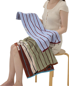 Serviette de bain confortable et douce à rayures, 100 % coton, très absorbante, pour la maison, avec logo personnalisé – Meilleure vente - Product Image 1