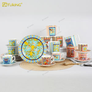 Ensemble de vaisselle élégant en porcelaine osseuse florale-<span class=keywords><strong>Service</strong></span> de <span class=keywords><strong>table</strong></span> <span class=keywords><strong>complet</strong></span> réutilisable et durable résistant <span class=keywords><strong>à</strong></span> la chaleur - Product Image 5