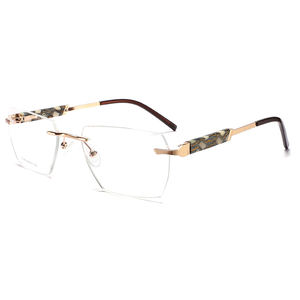 ダマイ<span class=keywords><strong>2025</strong></span>特大男性リムレス光学フレーム特別デザインワイドテンプルフレームレスソリッドACレンズ素材付き - Product Image 6