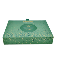 Boîte de chocolat rigide recyclable personnalisée de luxe 16 pièces écologique à la mode feuille de papier d'art de qualité alimentaire feuille d'or sucre recyclé