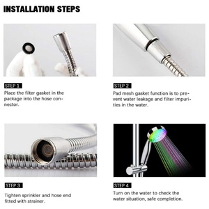 Pommeau de Douche LED Lumineux à Détection Automatique 7 Couleurs Changeantes pour Décoration de Salle de Bain - Product Image 6