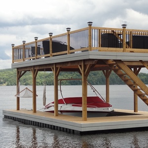 Pont flottant en acier résistant à l'eau salée, ponton pour bateau, ponton en aluminium pour <span class=keywords><strong>marina</strong></span>, terrasse en WPC pour systèmes de pontons flottants - Product Image 4