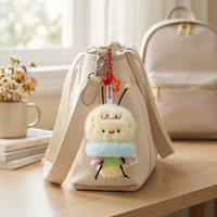 Jouet en peluche certifié ASTM EN71 CPC, 13,5 cm, porte-clés en peluche coloré et moelleux, visage souriant, jouet doux, pendentif de sac pour cadeau