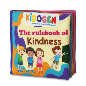 Libro de Tela KIDOGEN Kindness para Niños |   Aprende sobre las normas de conducta, el compartir y la empatía |   Libro de Actividades de Habilidades Sociales y Aprendizaje Emocional - Product Image 1