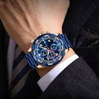 Poedagar 685 Wasserdichte Modische Marken-Quarzuhr für Herren Edelstahl-Armband Luxus Chronograph Herrenuhren