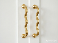 Poignée de tiroir de style français, en laiton forgé, vintage, à monter en surface, pour porte d'armoire, inspirée des designers, luxe léger