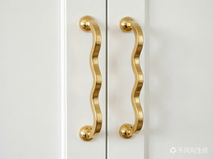 Wellenförmiger Griff im französischen Stil, Vintage-Messing, geschmiedet, oberflächenmontiert, für Schranktüren, Kleiderschränke, Designer-inspirierte, leicht luxuriöse Schubladengriffe - Product Image 6