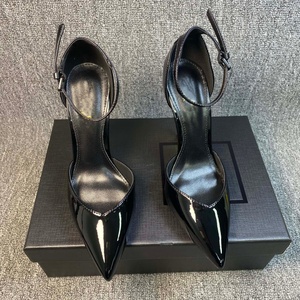 Tacones Altos de Cuero Genuino de Alta Calidad, Diseño de Punta Puntiaguda, Sandalias de Tacón Alto, Moda para Fiestas y Reuniones - Product Image 3