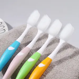 2020 popular com limpador de língua, suave silicone nano escova de dente com cabeça alterável
