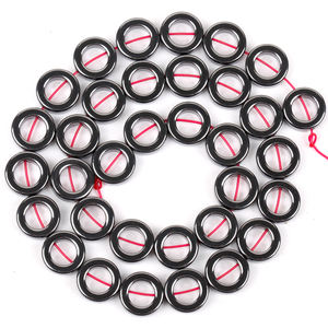 Pietra di ematite naturale rosa KC placcato in oro 12mm perline a cerchio cavo distanziatore per gioielli che si adattano accessori per bracciali fai da te - Product Image 6