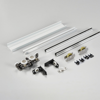 Kit de rails de porte coulissante fantôme sans rail invisible en aluminium de 1.2M Porte de traduction Tampon bidirectionnel Système de porte coulissante en bois