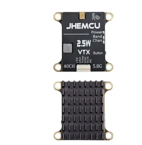 Jhemcu 2.5W vtx 5.8G เครื่องส่งสัญญาณ FPV แบบปรับได้40CH ไมโครโฟนในตัวระบายความร้อนได้2-6S เครื่องบิน RC 30X30mm ระยะไกล - Product Image 5