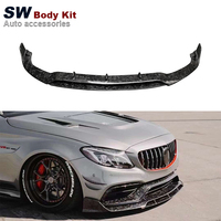 Diffuseur de becquet de pare-chocs avant en fibre de carbone forgé pour Mercedes-Benz Classe C W205 C63 Nouveau
