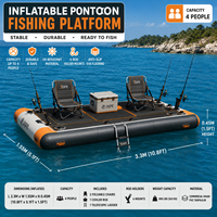 Plateforme de pêche gonflable OEM avec logo personnalisé, sièges antidérapants et échelle pour le plaisir en plein air dans les stations balnéaires lacustres