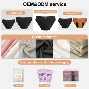 Culottes menstruelles personnalisées OEM ODM, anti-fuites, sans produits chimiques, en coton biologique, sous-vêtements post-partum, culottes menstruelles de nuit pour femmes - Product Image 4