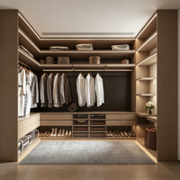 Système de penderie au sol en bois minimaliste italien, écologique, durable, grande capacité, cadre de luxe, armoire ouverte modulaire personnalisable