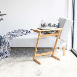 Bamboo <strong>Sofa</strong> <strong>Table</strong> <strong>Over</strong> Couch Side <strong>Table</strong> Space Saving Laptop <strong>Table</strong> Utility Style Bamboo Side Desk for Living Room - Product Image 3