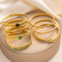 Brazalete de Lujo en Acero Inoxidable con Diamantes para Mujer, Brazalete Elegante de Alta Gama con Baño Electrolítico Resistente a la Decoloración