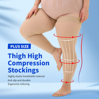 Bas de contention élégants en nylon tricoté, sans pied, en silicone antidérapant, classe 2, 23-32 mmHg, pour varices