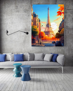 Cuadro de Pared Rectangular con Diseño de Paisajes Otoñales de la Torre Eiffel, Pintura de Diamantes Acrílicos DIY para Decoración del Hogar - Product Image 2