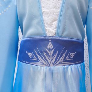 Fée Halloween Party TV Film Costumes Enfants Filles Cosplay Hiver <span class=keywords><strong>Anna</strong></span> Elsa <span class=keywords><strong>Reine</strong></span> <span class=keywords><strong>Des</strong></span> <span class=keywords><strong>Neiges</strong></span> Bleu Foncé Boutique Robes - Product Image 5