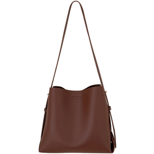 Bolso Tipo Cubo para Mujer, Cuero Marrón, Cierre Magnético, Bolso de Hombro, Uso Diario, Gran Capacidad, Otoño 2025 - Product Image 5