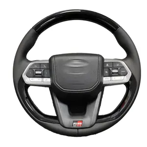 2023 New LC300 Sports Style Piano Black Wood Steering Wheel Assembly Large Hole Leather Material