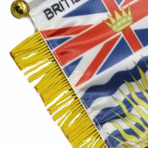 ธงสามเหลี่ยมพิมพ์ลายดิจิทัลโลโก้แบบกำหนดเอง บริชคอลัมเบีย สำหรับแขวนตกแต่งกระจกมองหลังรถยนต์และบ้าน - Product Image 4