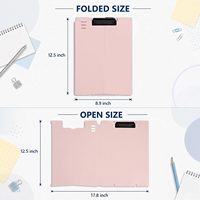 Soporte Plegable para Portapapeles 360 °   Portapapeles Giratorio de Plástico PP con Clip Metálico y Ranura para Bolígrafo para la Escuela y la Oficina