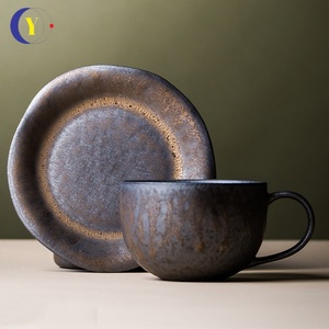 Wholesale Creative Customized Logo 160ml Wide <b>Coffee</b> Cup Porcelain Ceramic Reusable <b>Coffee</b> Cups and Mugs <b>Gift</b> Set - Product Image 1