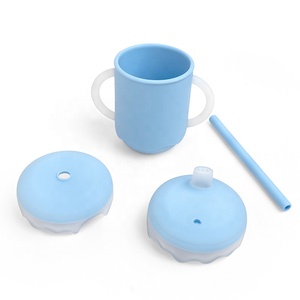 Juego de Vasos Antiderrames de Silicona Reutilizables Personalizados, Libres de BPA, para Bebés y Niños Pequeños, con Pajita para Beber, Vajilla Infantil - Product Image 3