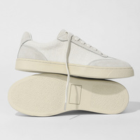Chaussures de skate personnalisées en gros avec logo, empeigne en daim et lin, respirantes, décontractées, doublure rétro en peau de mouton, pour hommes