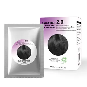 Salon profesional krim jenis asli pewarna rambut Non alergi permanen 100% cakupan abu-abu pewarna rambut situs web Sachet