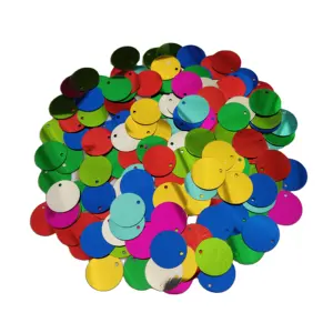 Paillettes plates en pvc de 25mm, paillettes de forme ronde pour décoration de robe