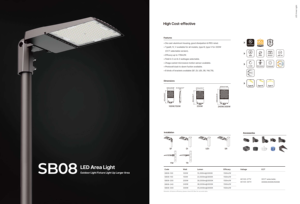 Outdoor LED Street Light IP65 Motion <strong>Sensor</strong> AC 120-220V for Aluminum Alloy 5-Year Warranty - Product Image 3