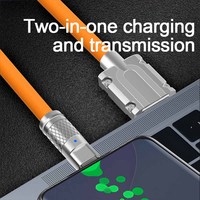 Câble de chargement ultra rapide OEM 120W en alliage de zinc métallique et silicone liquide Micro USB Type-C Câble de données de chargeur pour iPhone Android