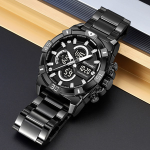 Skmei Men's Dual Display Sports Watch Stainless Steel Strap Electronic Waterproof Wristwatch Multifunctional Luminous - Product Image 4